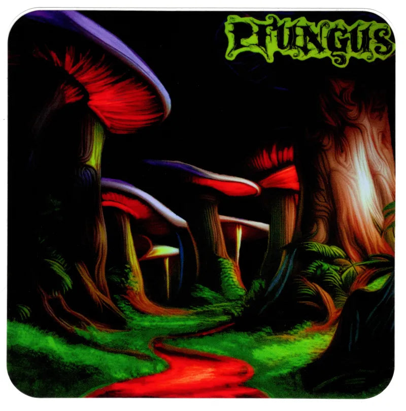 Pfungus blacklight cover art 4"x4" (Sticker)